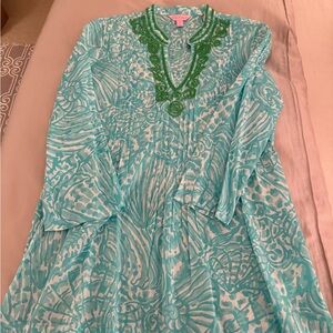 Lilly Pulitzer Turquoise and Green Tunic Top